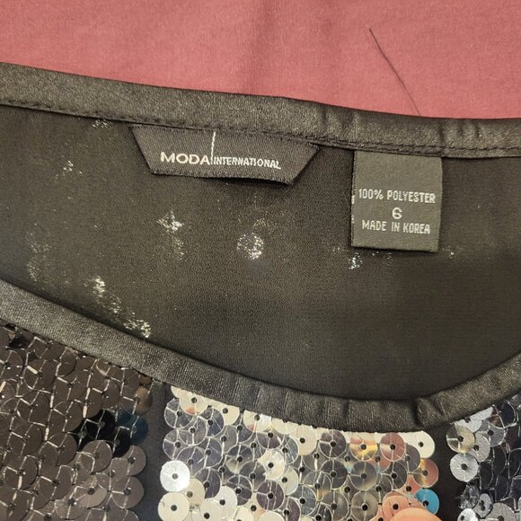 Black and Silver Checkered Sequin Mini Skirt Size 6 Y2K - Picture 3 of 7